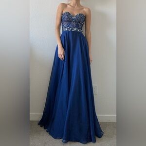 Sherri Hill blue sequence formal dress